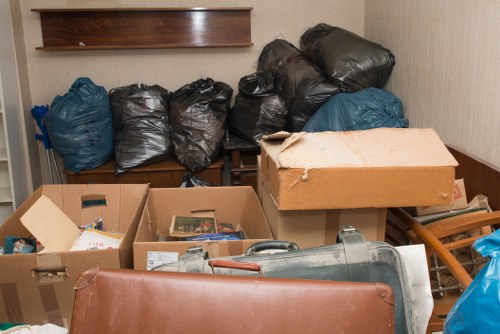 Professional team performing office clearance
